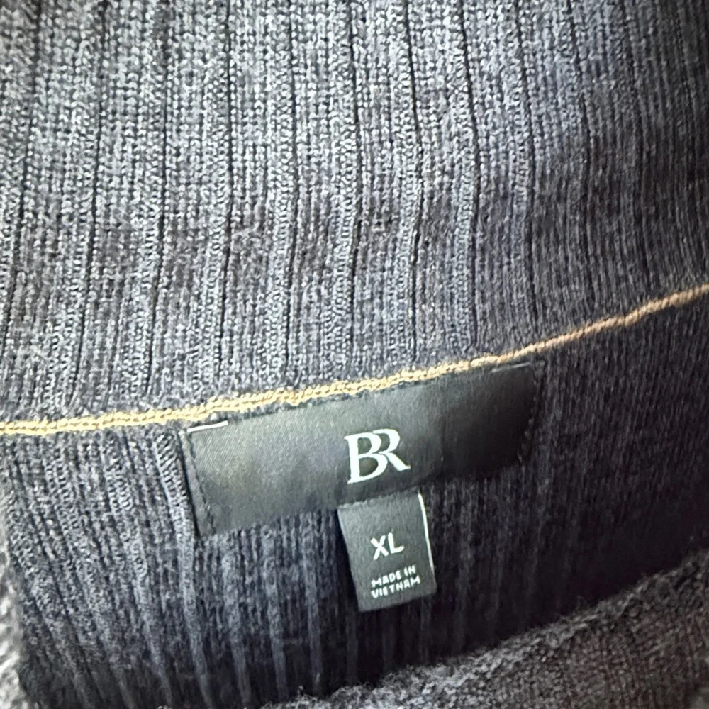 Banana Republic Salta Merino Ribbed Turtleneck Sweater gray XL